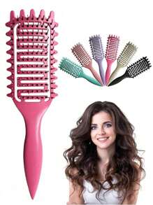 Pro Curl Defining Brush For All Hair Types | Vented Anti-Frizz Styler For Curly/Coily/Straight Hair, No-Pull Flexible Bristles & Heat-Resistant Design - Salon Smoothing & Detangling Tool, Curl Defining Brush, 2025 Curly Hair Brush, Vented Hair Brush For Detangling, Shaping And Defining Curls For Women And Men Less Pulling - Multicolor - View 17