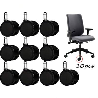 Set de 10 ruedas de poliuretano para silla de oficina 50mm repuesto profesional para muebles rodajas giratorias resistentes y silenciosas fáciles de instalar accesorio de alta calidad