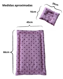 Colchonete Grande para bebê + Travesseiro + Mosquiteiro