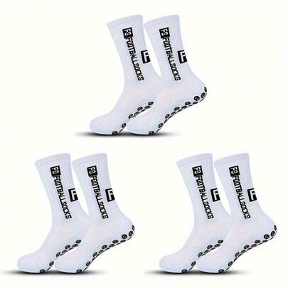3Pairs Non-Slip Athletic Socks For Soccer, Cycling & Running - Breathable, Moisture-Wicking, Durable Crew Socks With Cushioned Comfort For Hiking & Outdoor Activities - For Men & Women - Suitable For Sports & Fitness - Great Gift For Athletes & Outdoor Enthusiasts