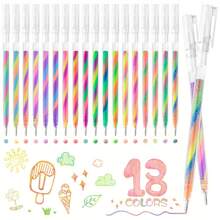 1.2mm Multicolor Gel Pen - Vibrant Spiral Write, Glitter, Pastel Colors, Mixed Ink Effects, Perfect For Hand Account, Greeting Card, Journaling, And Artistic Creations - Unique Writing Experience - Ideal For Students, Prizes,Back To School Gift - Multicolor - View 1