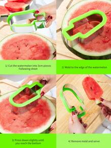 1 pieza Molde para paletas de hielo en forma de rebanada de sandía, cortador y divisor de helado