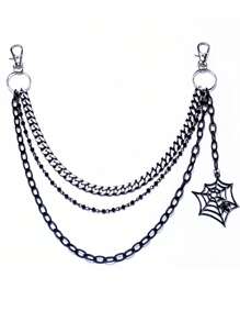 1pc Fashionable Punk Style Vintage Multi-Layer Spider Web Chain Belt Waist Chain, Suitable For Men And Women