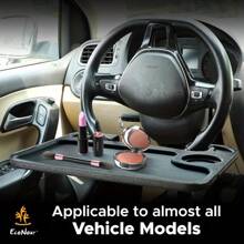 1pc Car Steering Wheel Desk With Laptop Stand And Food Tray - Black - View 4