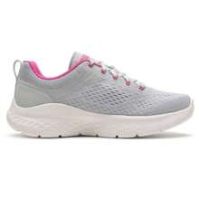 Skechers 129423-GYPK Women's Casual Cushioned Breathable Shoes For Daily Wear And Travel - Grey/Pink - View 2
