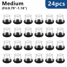 8/16/24 Stück runde Stuhlbein-Gleiter für Teppichböden, schwarze Möbelgleiter für Teppichböden, Kunststoff-Möbelgleiter, Tisch- und Stuhlbein-Abdeckungen, einfaches Gleiten und geräuschreduzierend für Zuhause und Büro