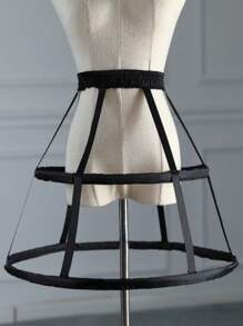 Solid Color Casual Mesh Hollow Fixed Skirt Insert - White - View 9