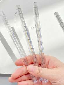 15cm Transparent Plastic Triangle Ruler, Student Stationery Supplies Triangle Scale Ruler, Available In Multiple Colors,School Supplies,Back To School