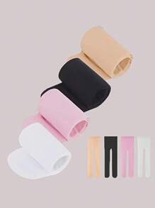 4 Pairs Children Tights, Girls Dance Stockings, Solid Color Tight Pants, White/Pink/Black/Nude, Multiple Color Packs, Suitable For Indoor And Outdoor Wear, All Season - Multicolor - View 14