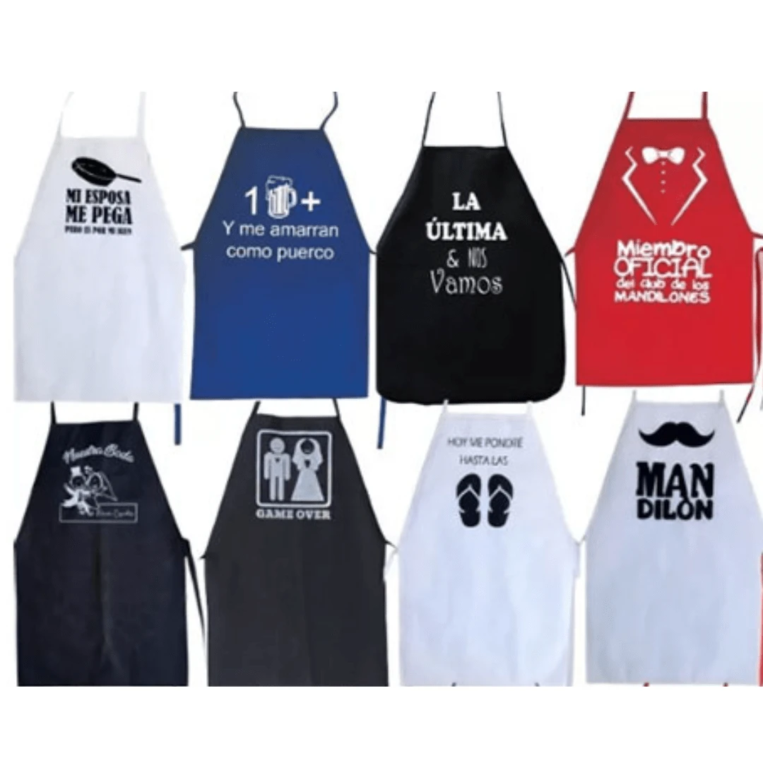 Pack Of 15 Wedding Aprons - Affordable, Fun And In Assorted Colors: Black, White, Multicolor.
