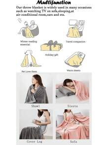 1pc Custom Personalized Color Name Throw Blanket, With Blanket For Girl Boy Great Holiday Gift For Daughter,Son,Classmates, Friends,Super Soft Warm Gorgeous Cozy, For All Seasons, Suitable For Indoor, Camping, Air-Conditioned Room, Sofa, Living Room,Bedroom,Home,Halloween, Ideal Gift For Children's Day, Christmas, Birthday, Son, Daughter,Christmas Gift - Multicolor - View 12