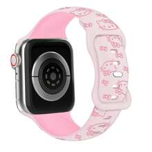 Sanrio Sanrio 1 Pc Sport Silicone Engraved Hello Kitty Watch Band Compatible With Apple Watch Band 40mm 38mm 41mm 44mm 45mm 42mm 46mm 49mm Women Men, Soft Wristband Waterproof Replacement Sport Band Compatible With Apple Watch Band Series10 9 8 7 6 5 4 3 2 1 SE Ultra Holiday Gift