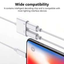 1Pack Type-C To Type-C Adapter Cable + 3.5mm Headphone Jack Adapter Compatible With Iphone 16/15 Pro Max Plus, IPad, Type-C/USB-C Devices - White - View 5