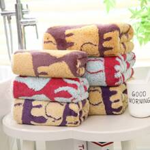 1pc Coral Fleece Bath Towel/2pcs Coral Fleece Bath Towel & Hand Towel Set, Elephant Design, Super Absorbent, Lint-Free, Soft & Skin-Friendly, Suitable For Bathroom, Face & Body, 3 Colors Available - Multicolor - View 3