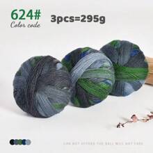 300g Ombre Rainbow Yarn Balls, Multi-Color Long Gradient Dye Wool Yarn For DIY Knitting Crafts, 3pcs/Pack