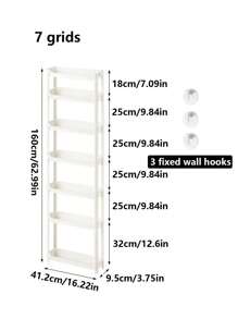1pc客厅门后多层杂物收纳架家用推车储物架收纳柜薄柜缝隙柜窄柜 - 彩色 - 查看 15