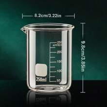 1 pieza Vaso de precipitados de vidrio de borosilicato grueso y transparente, resistente a altas temperaturas, multifuncional, equipo químico de laboratorio, utensilios de cocina resistentes al calor, vaso de precipitados multifuncional - transparente - Ver 11