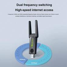 KZ VAORLO 1300Mbps USB3.0 WiFi Adapter Dual Band 2.4G 5Ghz Free Driver Wireless WiFi Dongle Antenna USB Ethernet Network Card Receiver High-Speed Strong Signal Plug And Play For PC Win 10/11