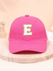 1pc Girl Letter 26 Printed Baseball Cap, Deep Pink, Sun-Protection, Suitable For School Activities And Holiday Gifts, Spring/Summer - Hot Pink - View 25