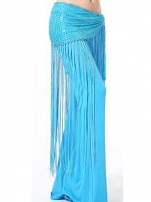 亮片腰链女肚皮舞腰巾灵动长款流苏三角带腰巾舞蹈专业舞台腰饰舒适贴身舞蹈领腰带