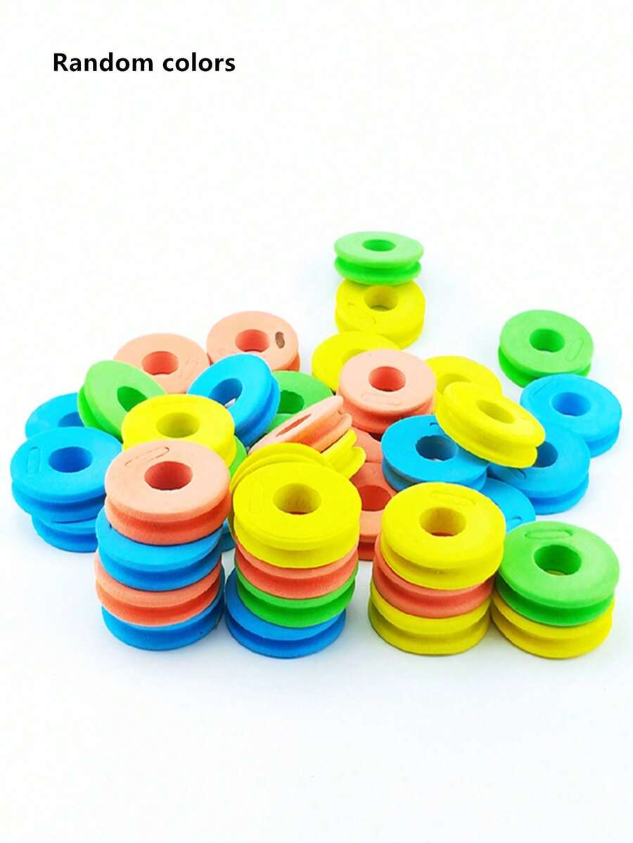 100 قطعة بكرات خيوط صيد رغوية صغيرة بقطر 4.5 سم، بكرات بكرات صيد جديدة، ألوان عشوائية - متعدد الألوان - مشاهدة 1