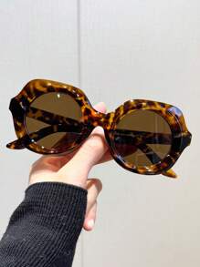 1pc Women's Retro Y2K Personality Round Fashion Glasses, Fashion Beach Holiday Runway Party - Nhiều màu - Xem 6