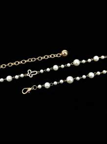 1 Stück Perlen Taillenkette mit Strass Dekoration, modischer Damengürtel