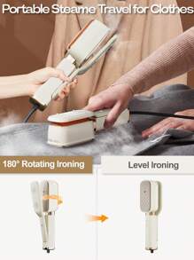 SCISHARE 3-In-1 Vertical Garment Steamer & Iron With Clamping Plate | 1000W Fast 20s Heat-Up | 155°C Dual Steam Modes (15g/Min) | 180° Rotatable Panel | 60ml Tank | Portable Travel Steamer Iron For Clothes | Home & Travel Essentials