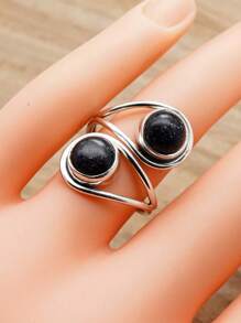 Blue Sunstone 925 Sterling Silver Gemstone Adjustable Ring - Blue Sunstone - View 3