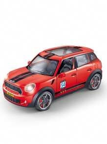 1pc Mini Children Toy Gift Inertia Car Toy With Light & Music, Small Sedan Handcrafted Model With Movable Doors, Cooper Classic High Simulation Metal Toy Car, Pull Back Collection - Multicolor - View 11