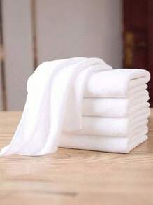 10-1 pieza Toalla de cara blanca simple, toalla sin pelusa de hotel para el baño, toalla de cara suave y absorbente, tejida, ligera, toallas de cara cuadradas súper absorbentes - Estilo moderno, suave y cómodo, artículos esenciales de baño de viaje, suministros de baño, decoración de baño, decoración de otoño, de vuelta a la escuela para salón de belleza, hogar, baño
