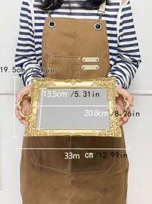 1 件玻璃镜面烘焙蛋糕架、珠宝和化妆品储物托盘、客厅和卧室装饰 - 彩色 - 查看 5