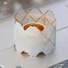 1件户外露营炊具配件 - 酒精炉挡风罩、超轻露营防风屏、网状灯罩