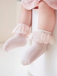 1 Pair Breathable Girls Lace Ruffle Trim Princess Socks - Multicolor - View 27