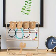 20pcs/100pcs 4x10.2cm Self-Adhesive Hair Rope Necklace Jewelry Display Folding Card Ornament Packaging Label For Small Business - Label Paper - View 3