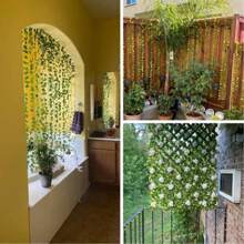 Corona navideña artificial de seda verde de 210 cm con hojas de parra para decorar el hogar, el baño, el jardín, el salón, el aula, la oficina, el otoño, la habitación, el escritorio, el jardín, el coche de boda, el arco de dintel, el hogar, el comedor, el dormitorio, las escaleras del porche, el balcón, el columpio, el centro comercial, la chimenea, la puerta, el regalo de San Valentín y Navidad, decoración de invierno, San Valentín, regalo.