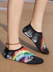 Damen Aqua Schuhe, rutschfeste, leichte Wasserschuhe aus einem Stück zum Schwimmen, Waten, Strand, Angeln