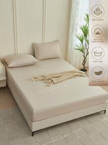 1 件纯色卡其色床笠、床垫保护套、床垫罩、床单，柔软透气，适合所有尺寸的床 - 单人床、双人床、特大号床、大号床单，深口袋，最大 11.8 英寸家纺