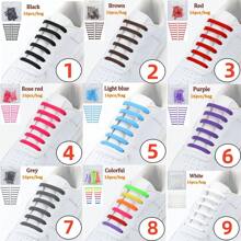 Cordones de zapatillas elásticos de silicona sin atar, 16 piezas/lote, lazos de goma creativos y holgados para niños y adultos