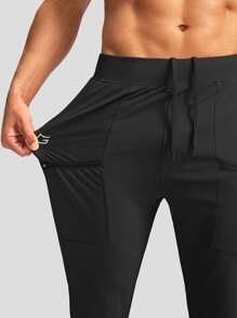 G Gradual Pantalones tipo jogger con bolsillos con cremallera para hombres, pantalones deportivos elásticos, pantalones de entrenamiento para hombres para hacer ejercicio, correr, ir al gimnasio, marca G Gradual