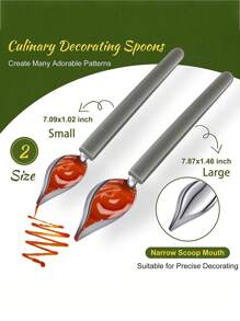 2/5pcs, Candy Dipping Tools Chocolate Dipping Fork Spoons Set Culinary Decorating Spoons Chef Art Pencil For Decorative Plates