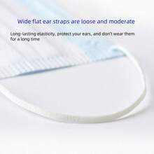 50pcs Flat Macaron 3-Ply Disposable Cute Printed High-Quality Face Masks, 5 Color Options, Lightweight For Summer