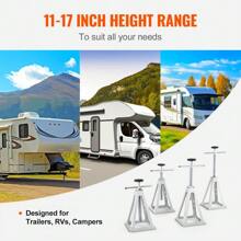 Durable Adjustable RV Stabilizer Jacks Set Of 4 Lightweight Aluminum Leveling Support For Travel Trailers And Campers Holds Up To 6000 Pounds Extends From 11 To 17 Inches - Silver - View 5