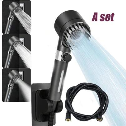 1pc 3-Mode Multi-Function Shower Head With Triple Filtration And Adjustable Pressure, Complete Set With 1.5m Hose Bathroom Bathroom Accessories Bathroom Tools