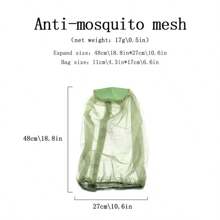 1pc Green Outdoor Mosquito Net Cap - Self-Retractable Mesh, Breathable And Machine Washable, Perfect For Camping And Fishing