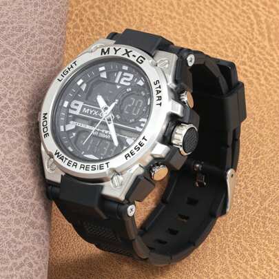 SHIYUNME 1pc Pulseira de silicone Novo relógio esportivo masculino, calendário, luminoso, à prova d'água, cronógrafo multifuncional, adequado para roupas diárias e presentes