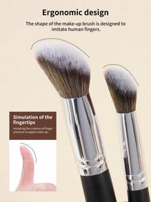 MAANGE 11pcs Professional Facial Makeup Brush Set With Paper Box ,2pcs Eyebrow Brush,2pcs Eyeliner Brush,Foundation Brush,Contour Brush,Blush Brush,Eyeshadow Brush,Nose Contour Brush ,Concealer Brush Makeup Brush With Soft Fiber For Powder,Liquid,Cream For Easy Carrying,Brush For Travel - 黑色 - 查看 6