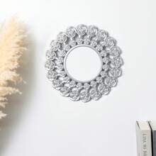3/1 pezzi Specchio decorato con rose floreali creative, elegante decorazione da parete, ornamento appeso per mobili, adatto per soggiorno, bagno, camino, decorazione murale fai-da-te