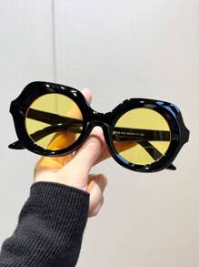 1pc Women's Retro Y2K Personality Round Fashion Glasses, Fashion Beach Holiday Runway Party - Nhiều màu - Xem 3