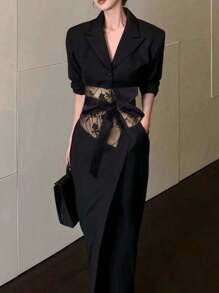 1 件宽腰带配饰复古腰封装饰连衣裙腰带，修身高腰蝴蝶结花朵装饰夏季、学校秋季、秋季、万圣节 - 彩色 - 查看 11